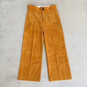 Zara Mustard Corduroy Cropped Pants